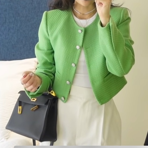 SOLD - NWOT Green Tweed Set - Picture 6 of 7